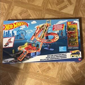 Hot Wheels Roller Coaster Rally Track Set - Orange & Blue